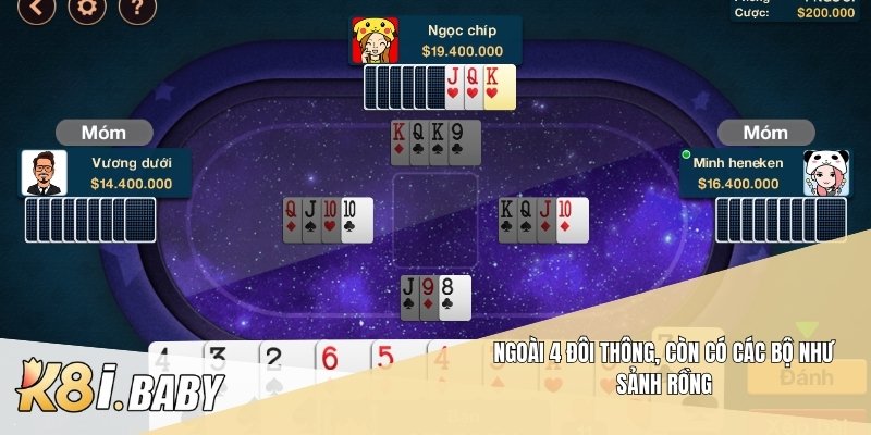 Ngoài 4 đôi thông, còn có các bộ như sảnh rồng