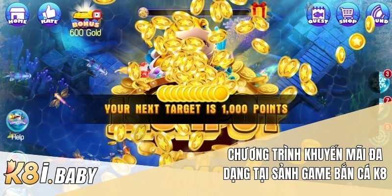 Chương trình khuyến mãi đa dạng tại sảnh game bắn cá K8